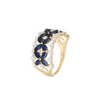 Bague "Setar" D 0,127/23 Saphir 0,127/16 - Or Jaune 375/1000