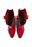 Red Red Wine Ankle Boots - Red