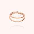 Anillo Afrodita Double Rings en oro rosa laminado — joyería hecha a mano Atelier Paulin