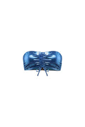 Captivating Ruched Headband Shine Sea Blue
