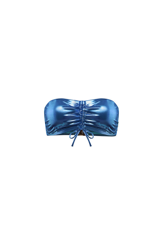 Captivating Ruched Headband Shine Sea Blue