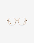 Lunettes de vue Barbara Champagne — monture hexagonale acétate, vue de face