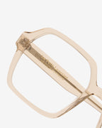 Lunettes de vue Barbara Champagne — monture rectangulaire acétate, vue de trois-quarts
