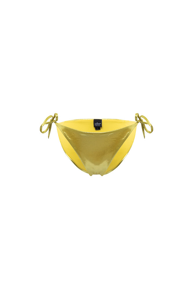 Shine Yellow Lace-Up Panties