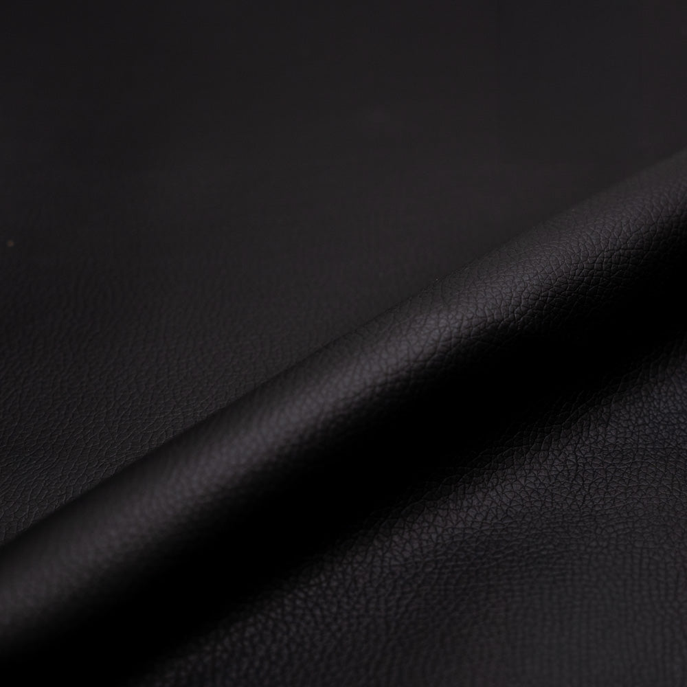Josette - Set of 2 Chairs in Black Synthetic Leather and Rubberwood