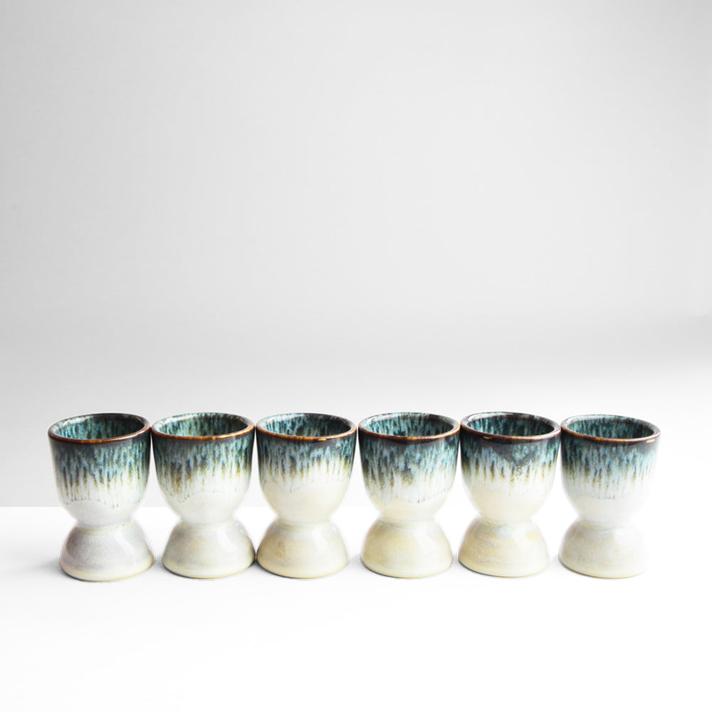 Set of 4 Sea-Blue Egg Cups