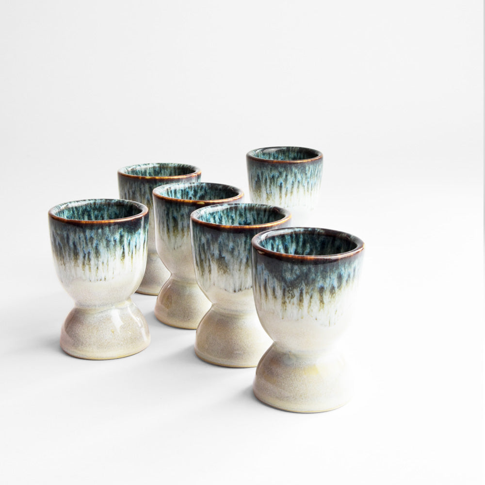 Set of 4 Sea-Blue Egg Cups