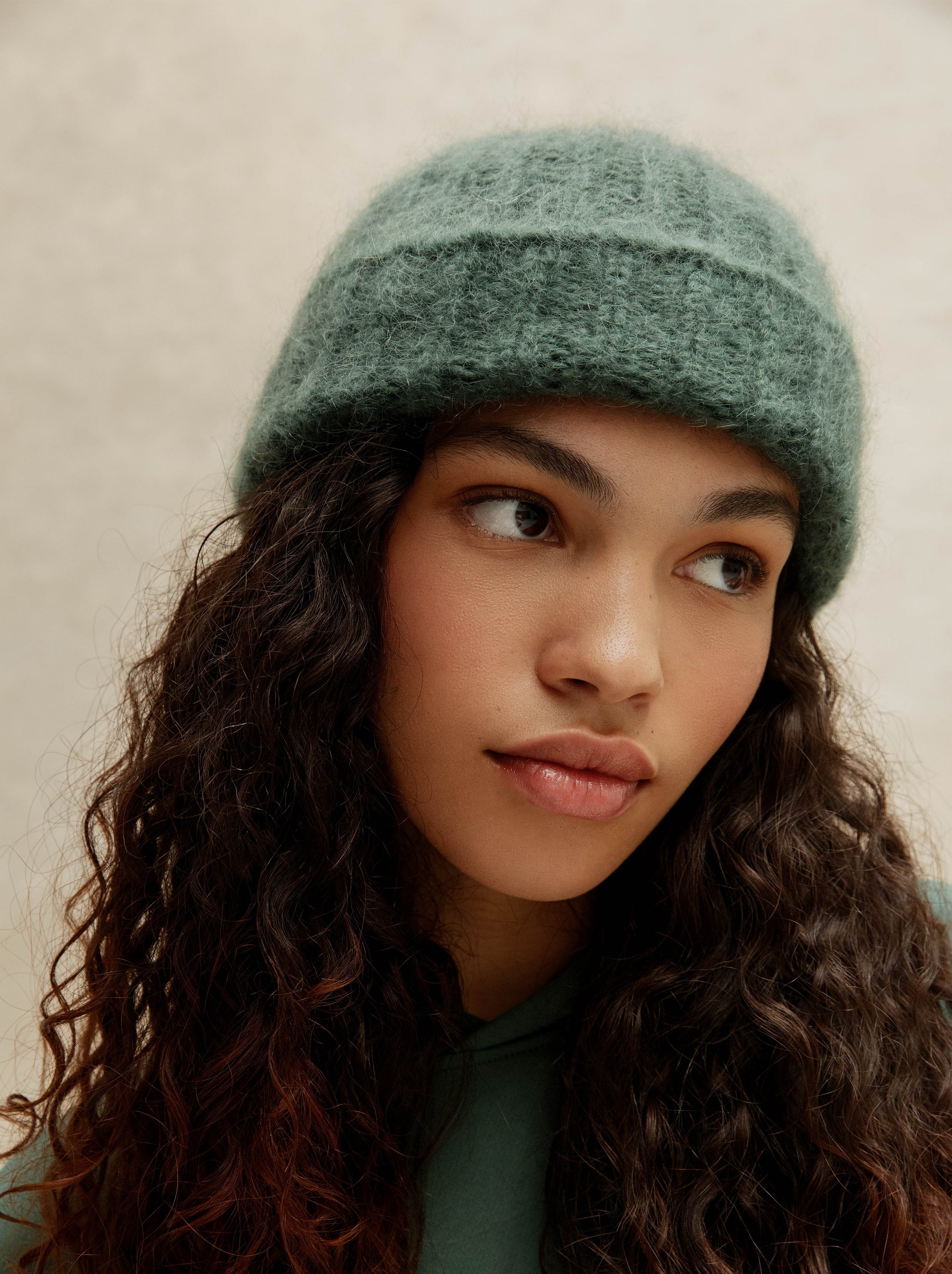 Frosted Green Mohair Hat