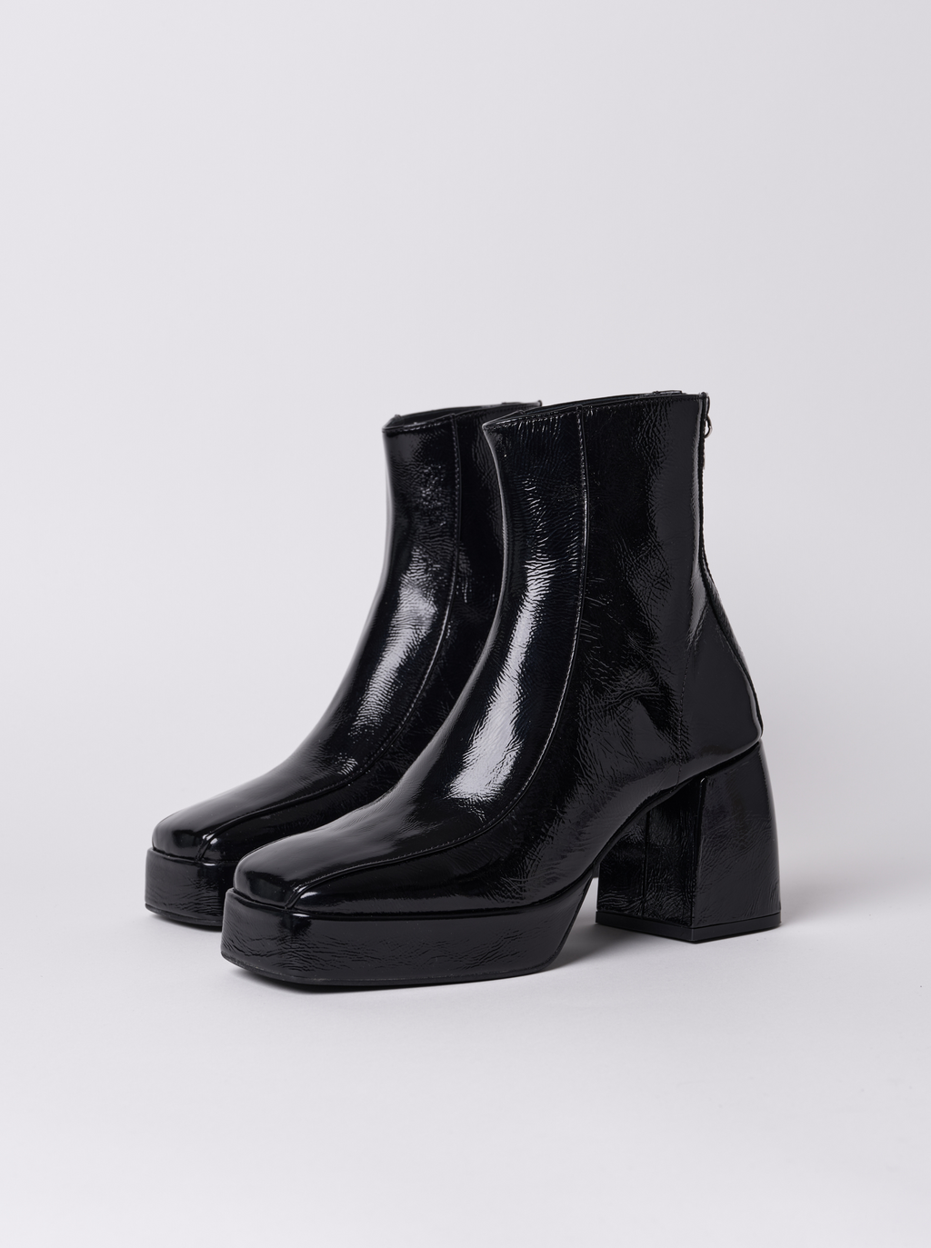 Shiny Black ankle boots