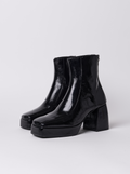 Shiny Black ankle boots