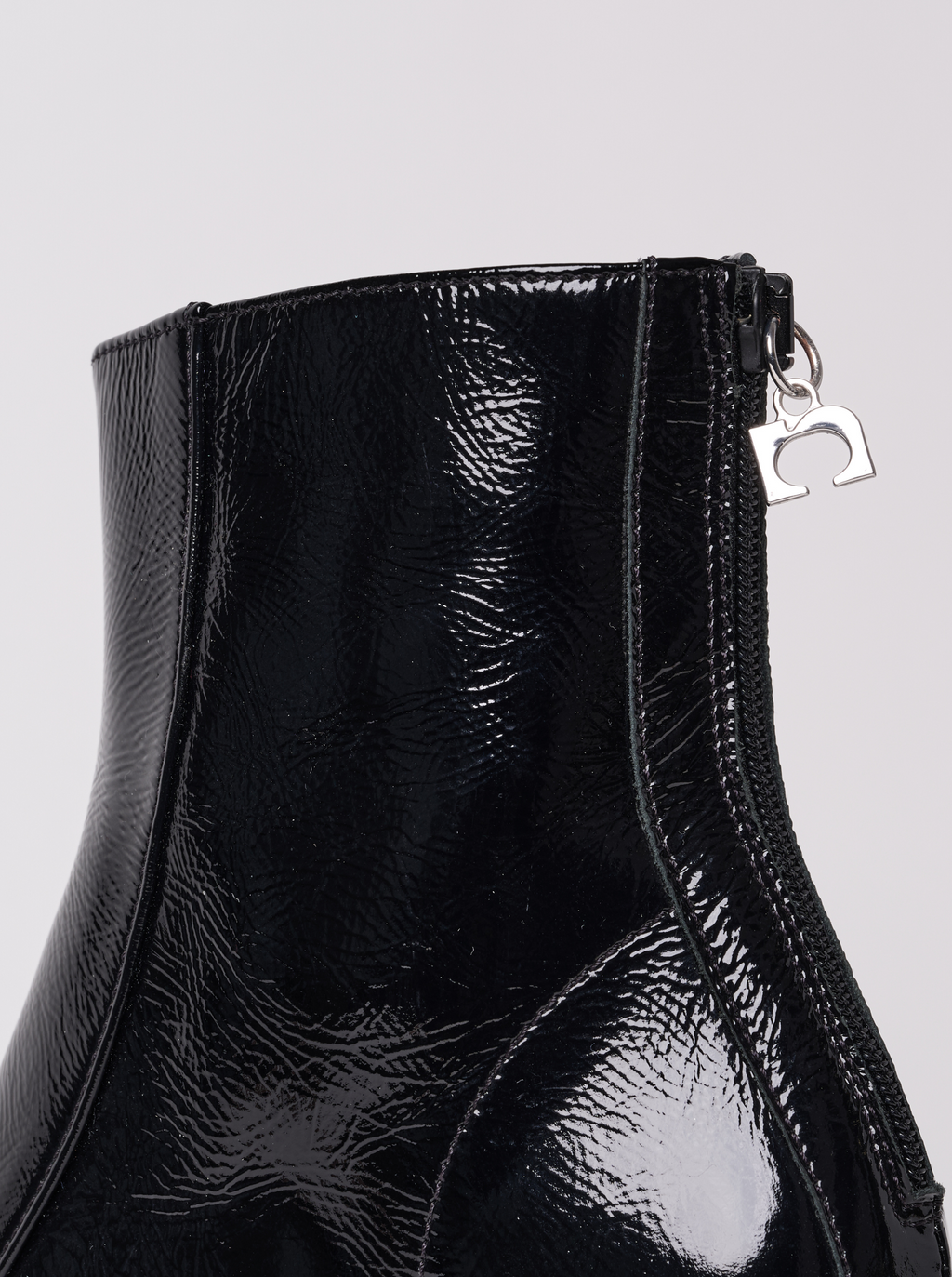 Shiny Black ankle boots