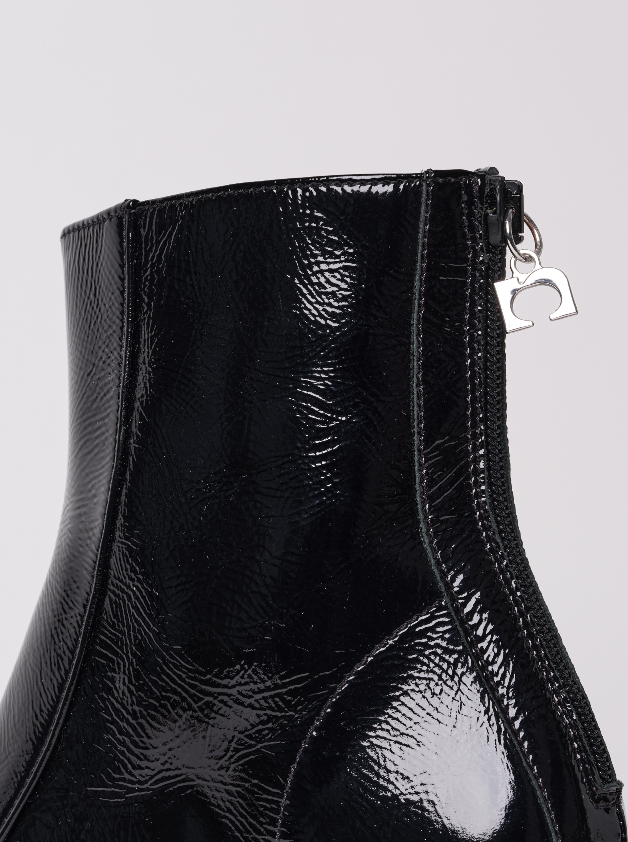 Shiny Black ankle boots