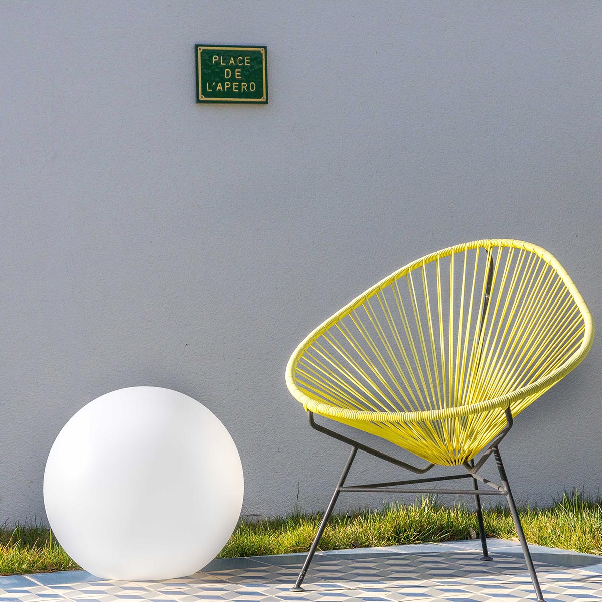 Wired outdoor luminous ball powerful LED white lighting BOBBY ∅40cm E27 base - REDDECO.com