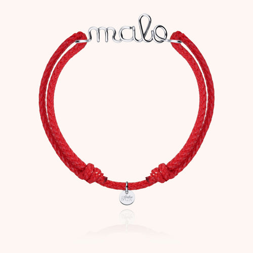 Personalized Men's Waxed Cord Bracelet in 925 sterling silver — secure shipping to Paris