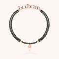 Bracelet Cordon Lurex Personnalisé — détail du fil métallique, or rose laminé