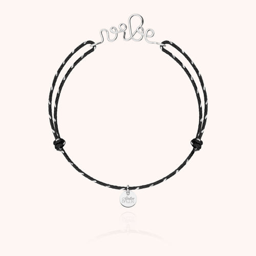 Personalized Reflective Cord Bracelet in 925 sterling silver — handmade in Paris