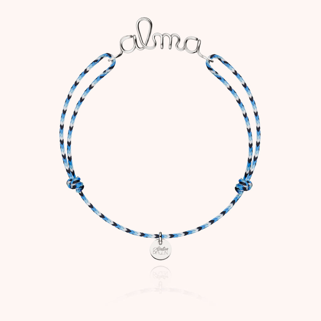 Personalized Slim Knot Cord Bracelet in 925 Sterling Silver — handmade artisan jewelry
