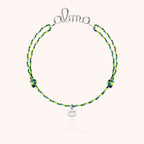 Personalized Slim Knot Cord Bracelet — close-up of the clasp, 925 sterling silver