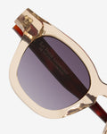 Bruce Champagne sunglasses — acetate-metal butterfly frame, three-quarter view