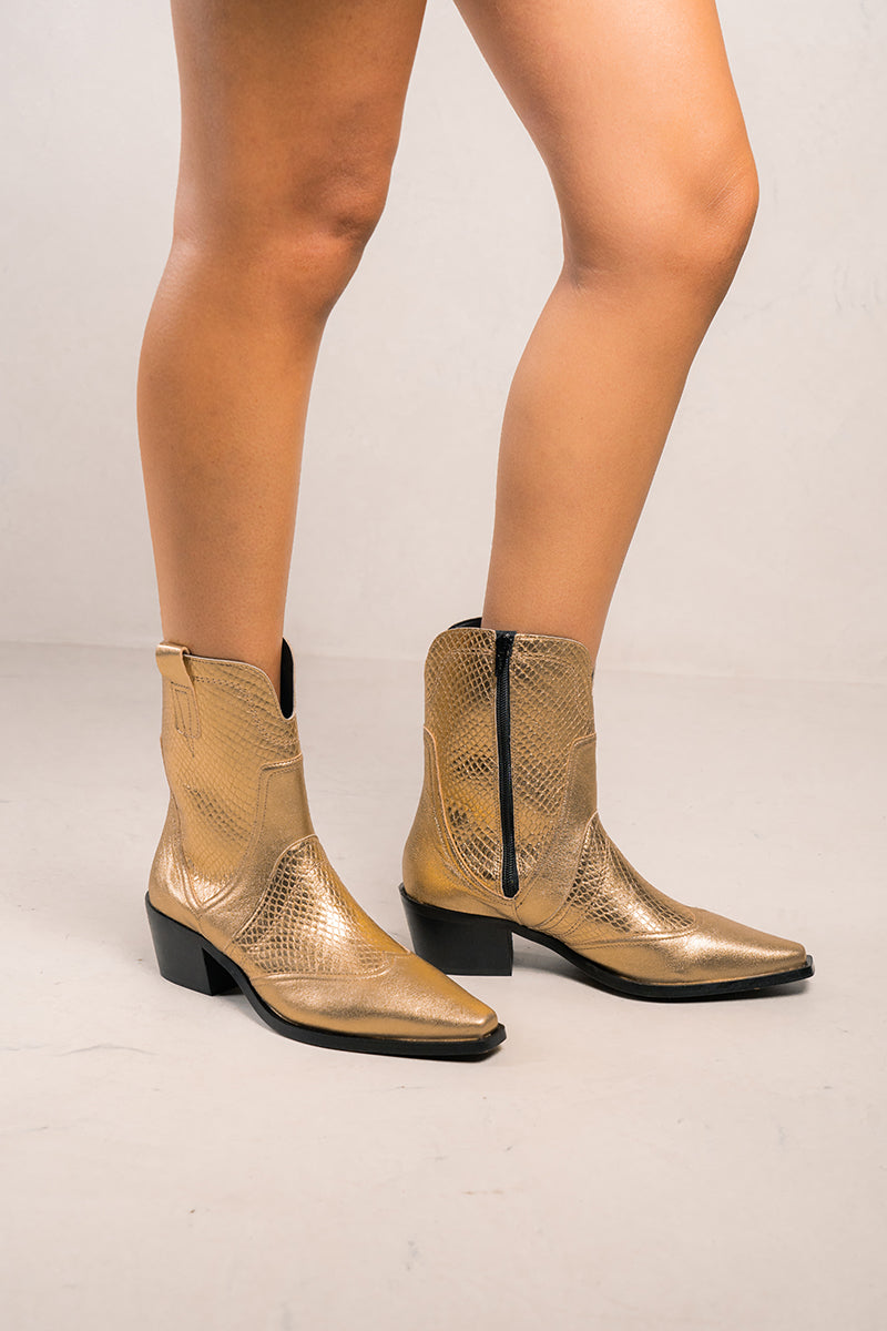 Ankle Boots - Gold - Maggie