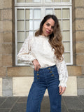 Blusa Alma Crudo De Encaje