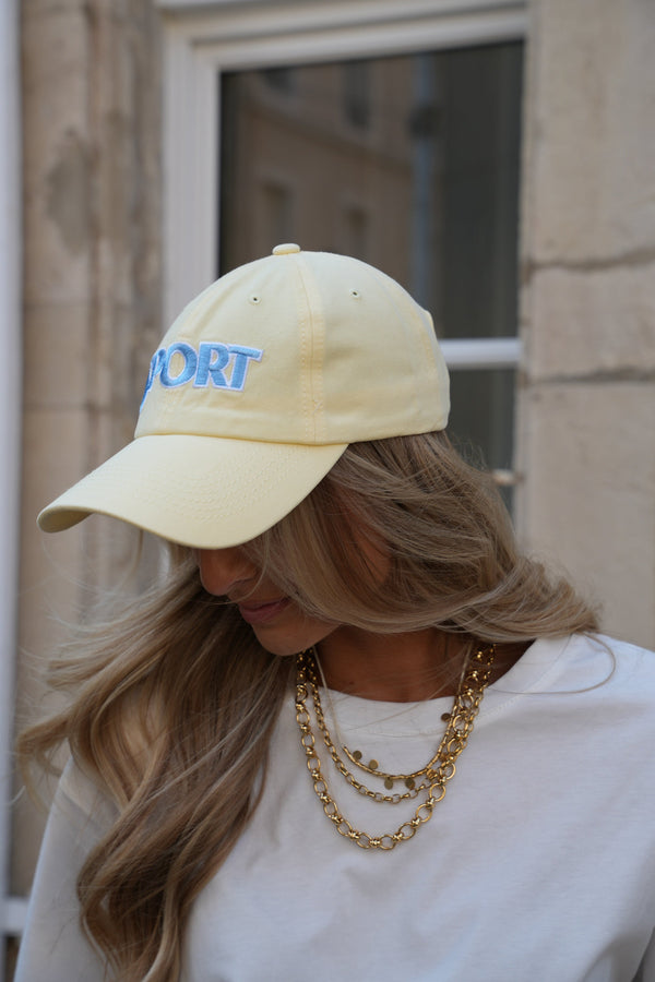 Roby Embroidered Cap - Yellow