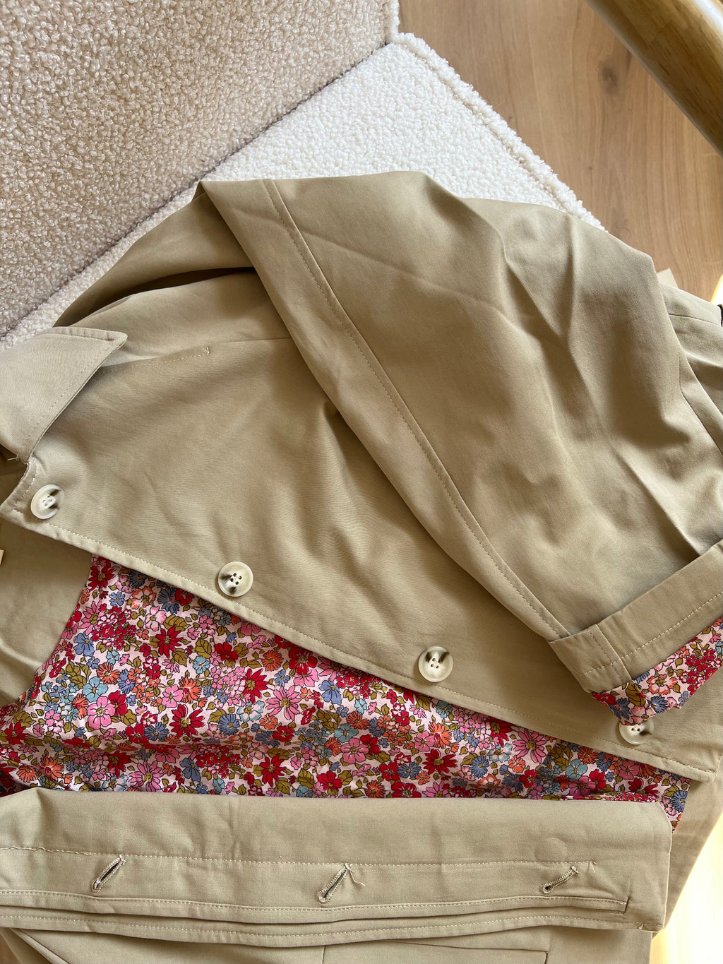 Gabardina Liberty de algodón beige Edith