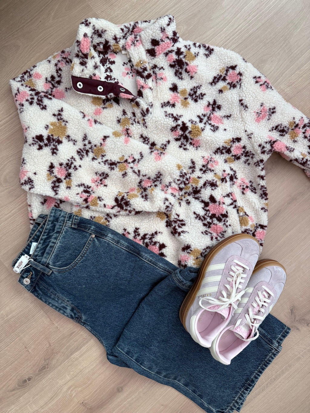 Pull moumoute fleurie Gina