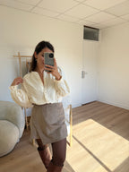Falda Corta Selena Ante Gris Topo