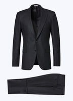 Fursac - Costume 2 Pièces En Flanelle De Laine À Rayures - Anthracite - Homme