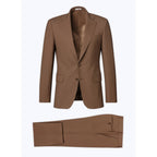 Fursac - Costume 2 Pièces Toile Unie Caramel - Cognac - Homme