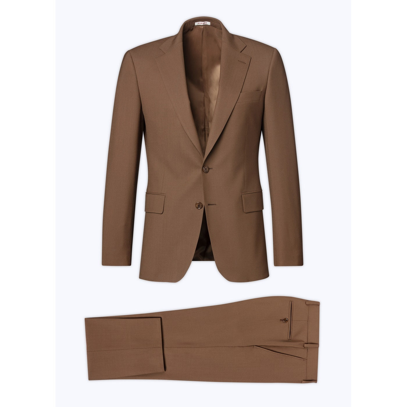 Fursac - Costume 2 Pièces Toile Unie Caramel - Cognac - Homme