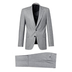 Traje entallado de franela de lana de 2 piezas - Gris medio