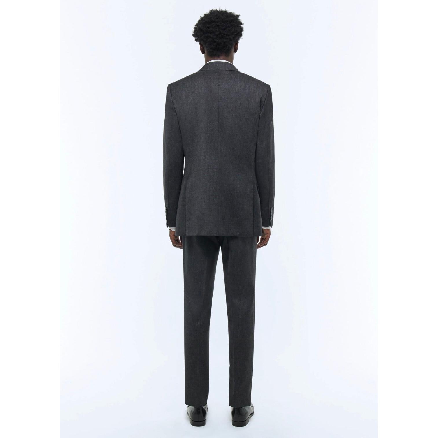 Fursac - 2-Piece Fitted Fil-à-Fil Wool Suit - Anthracite - Men
