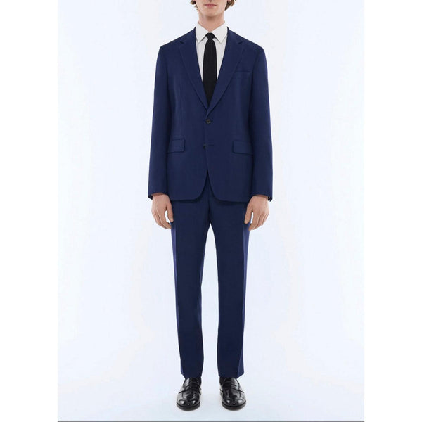 2-Piece Straight Wool Basketweave Suit - Carbon - Men