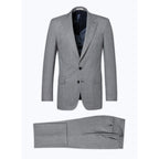 Fursac - Costume En Laine Et Coton À Motif - Gris Bleu - Motif Prince De Galles
