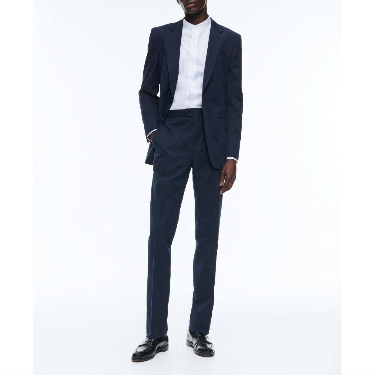 Fursac - 2-Piece Plain Navy Co Li Suit - Navy