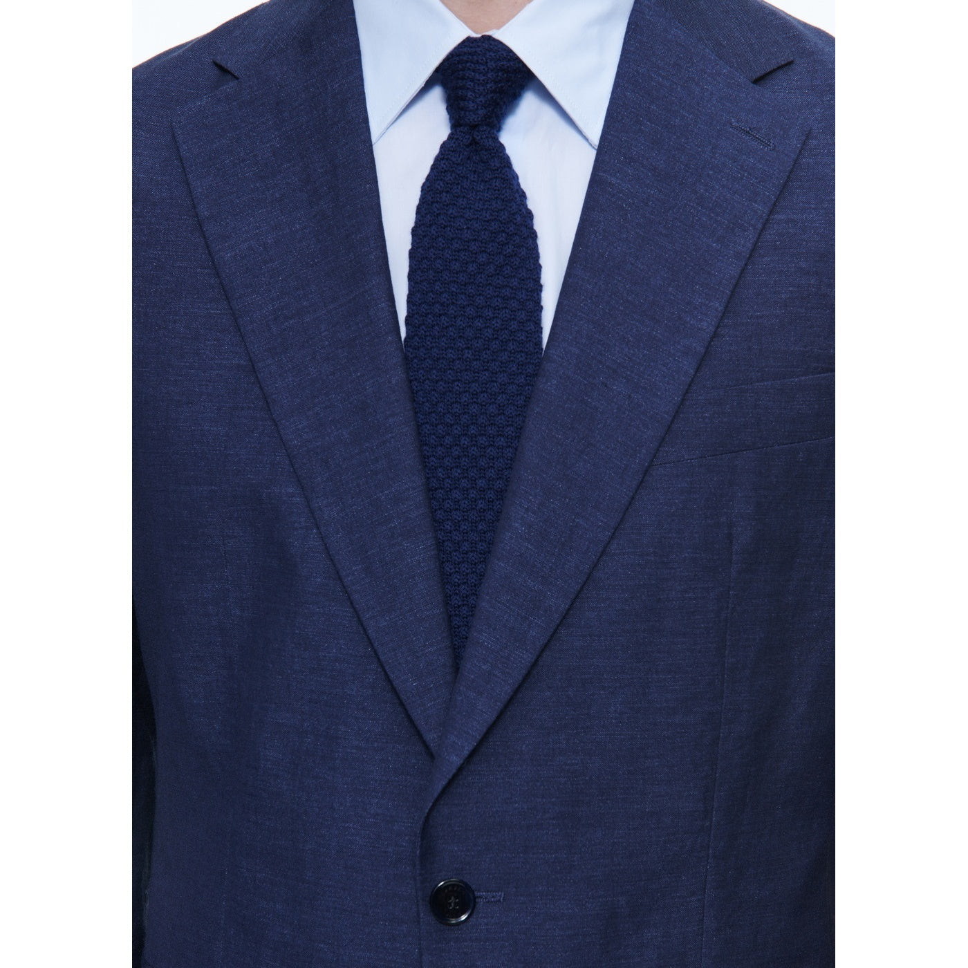 Fursac - Costume Droit En Lin Et Laine - Bleu Moyen