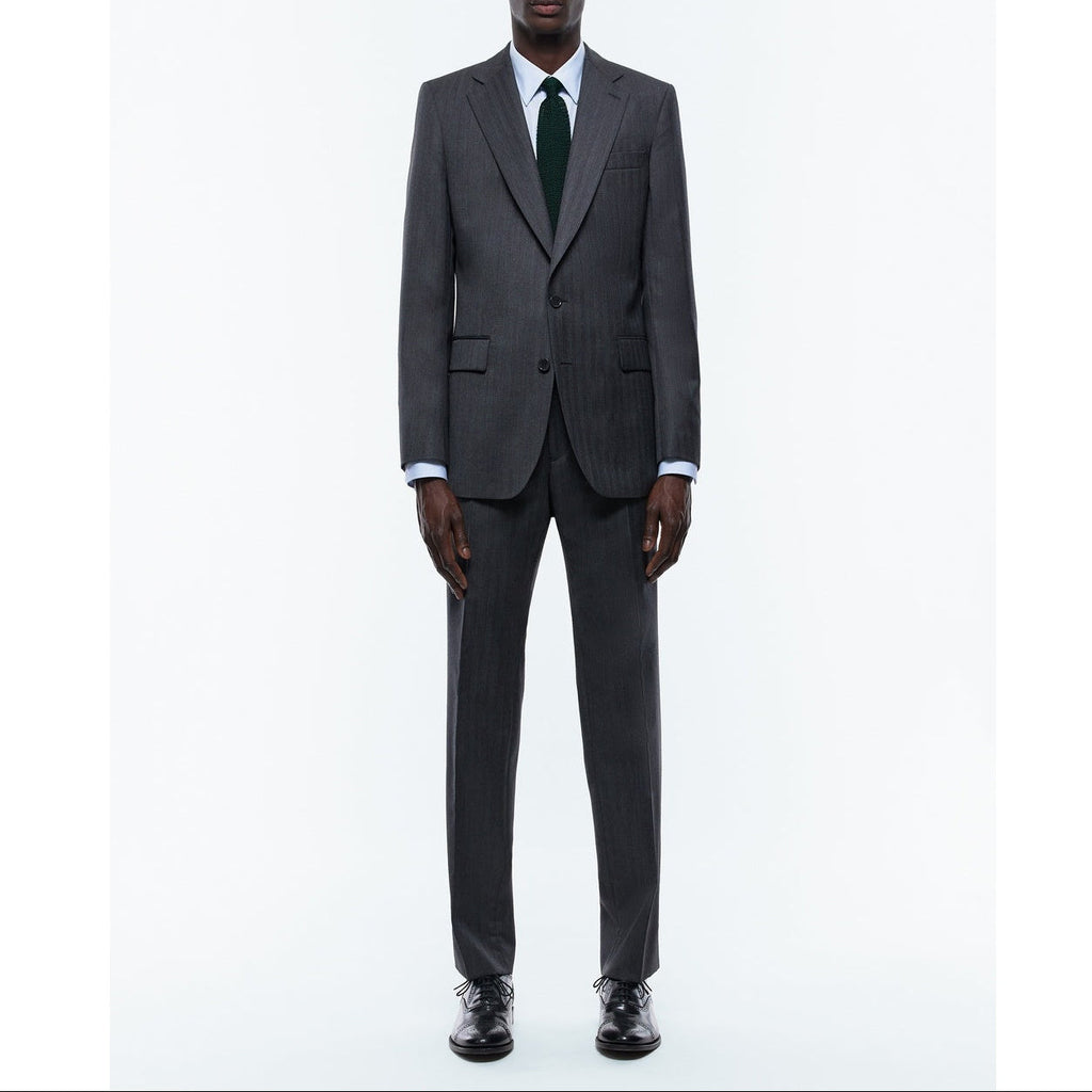 Gray Fade Herringbone 2-Piece Suit - Anthracite