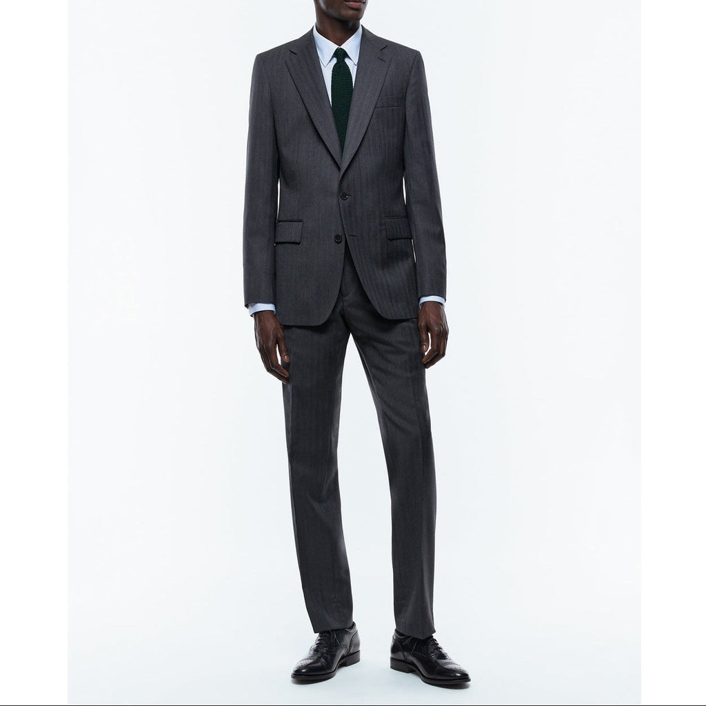 Gray Fade Herringbone 2-Piece Suit - Anthracite