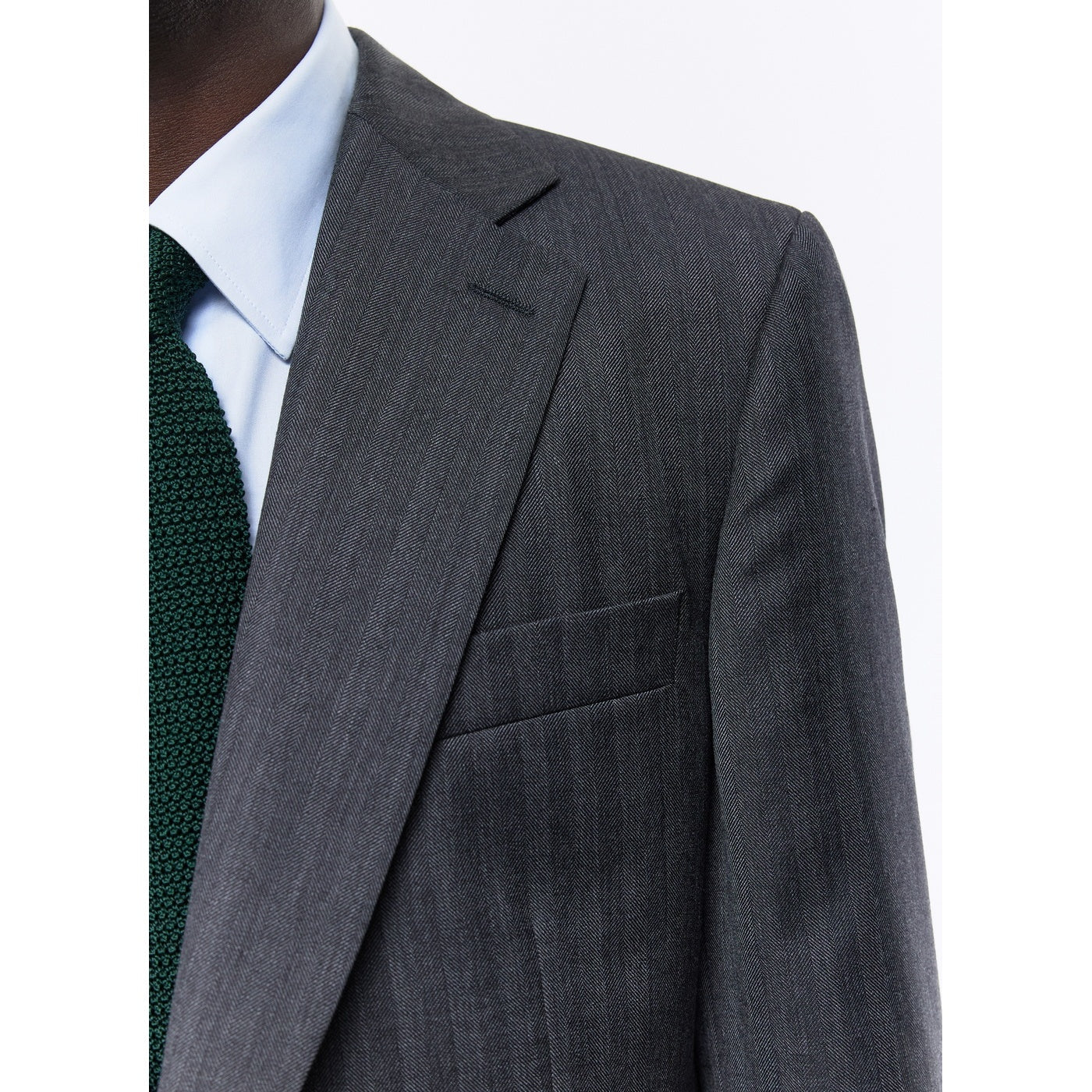 Gray Fade Herringbone 2-Piece Suit - Anthracite