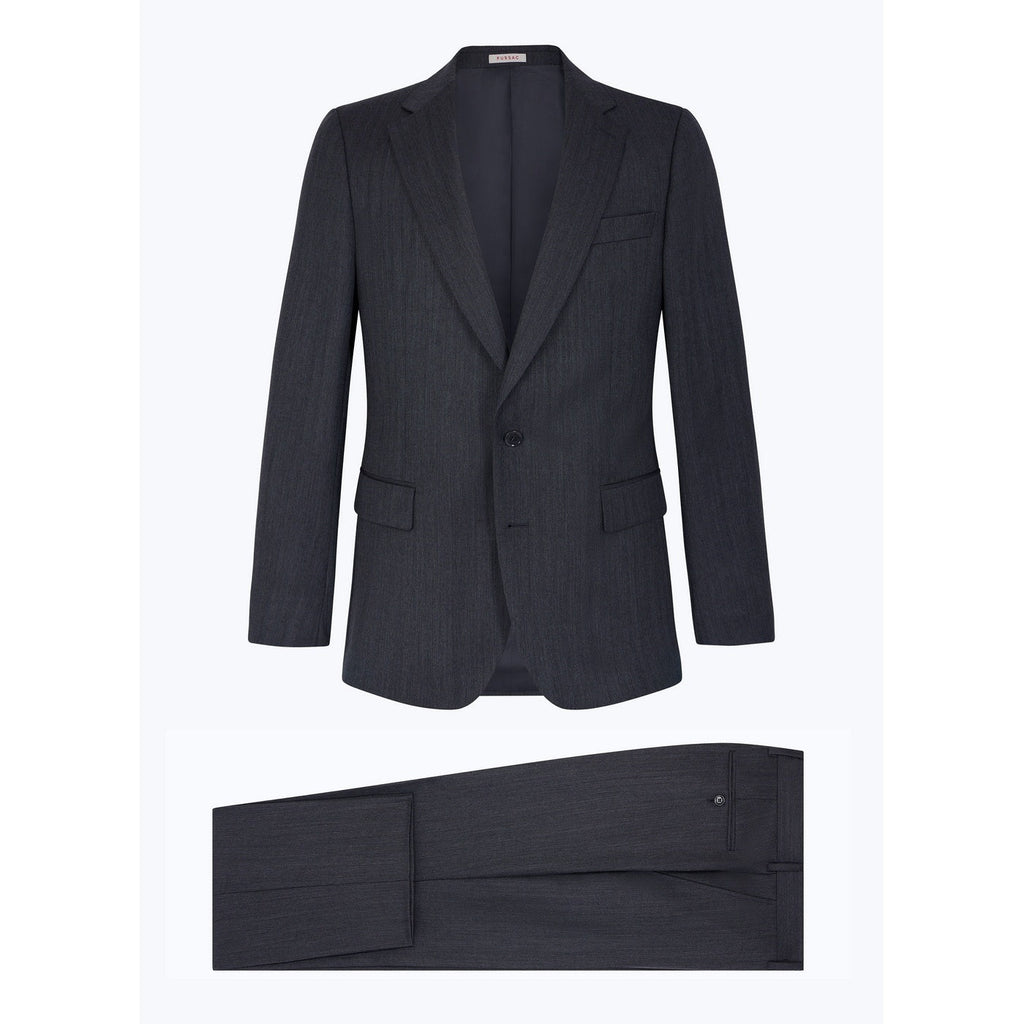 Gray Fade Herringbone 2-Piece Suit - Anthracite