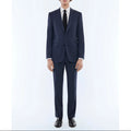 Fursac - Slim Fit Suit In Plain-Look Virgin Wool - Blue