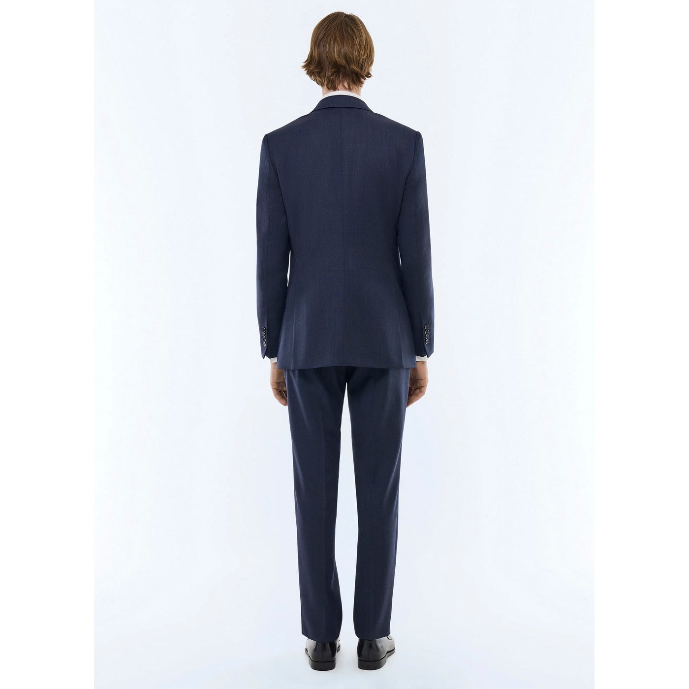 Fursac - Slim Fit Suit In Plain-Look Virgin Wool - Blue
