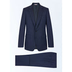 Fursac - Slim Fit Suit In Plain-Look Virgin Wool - Blue