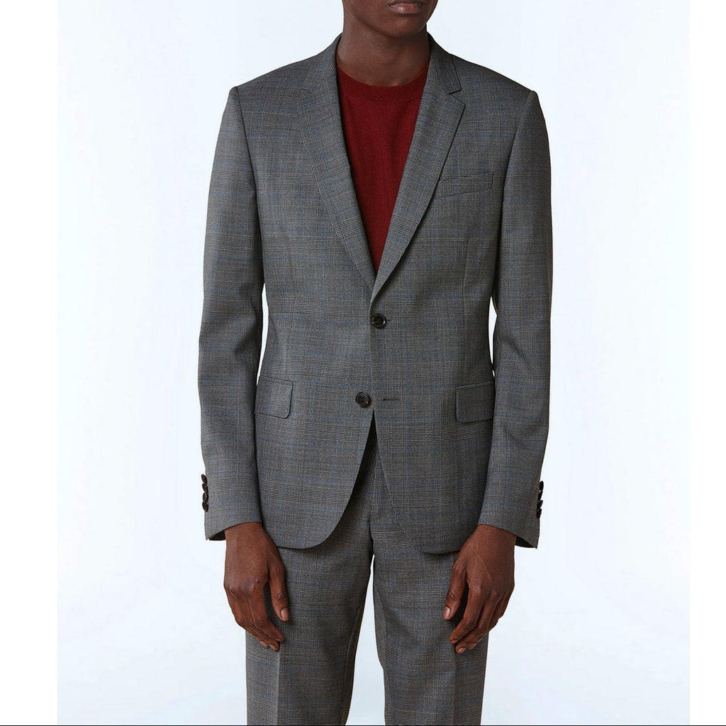 Fursac - 2-Piece 2-Button Prince of Wales Outlet Suit - Steel
