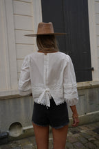Cathy Embroidered Blouse - White