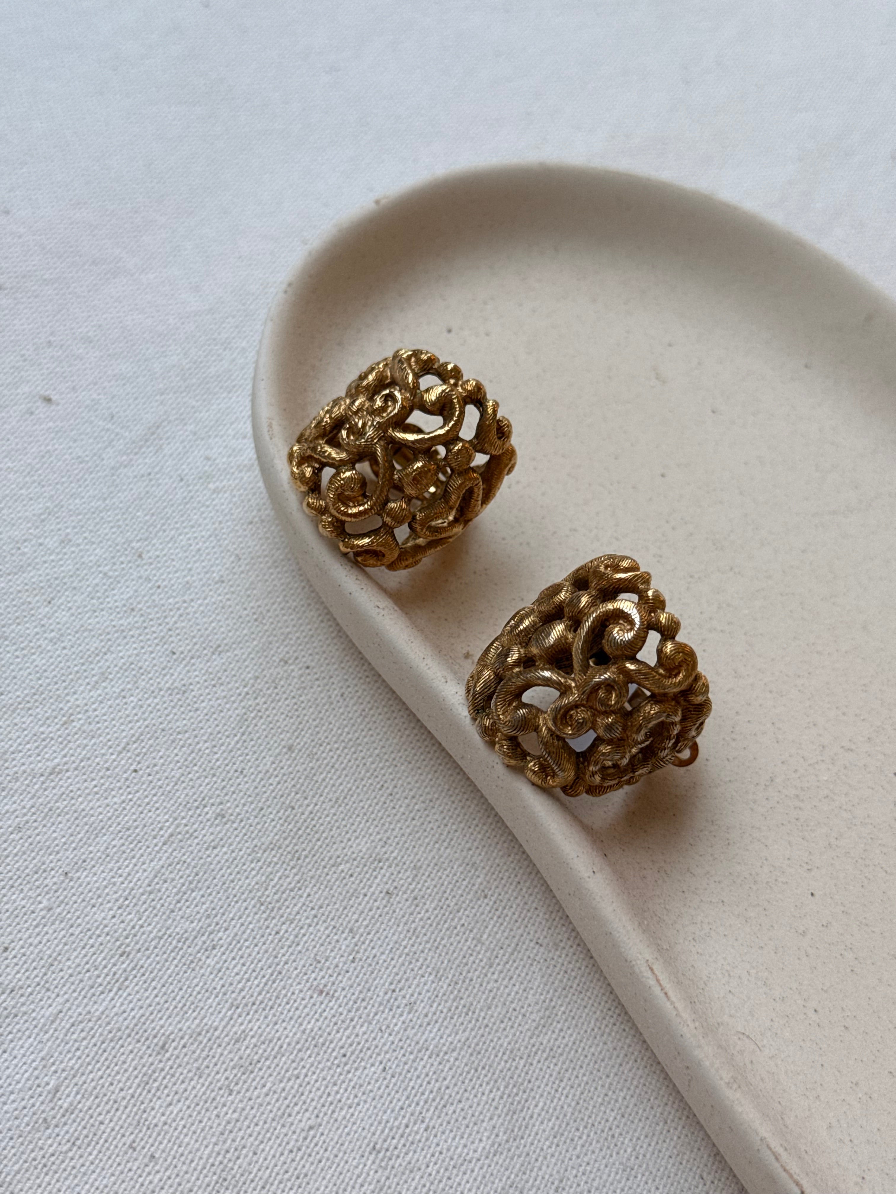 Pendientes Scherrer vintage - Criollas anchas caladas