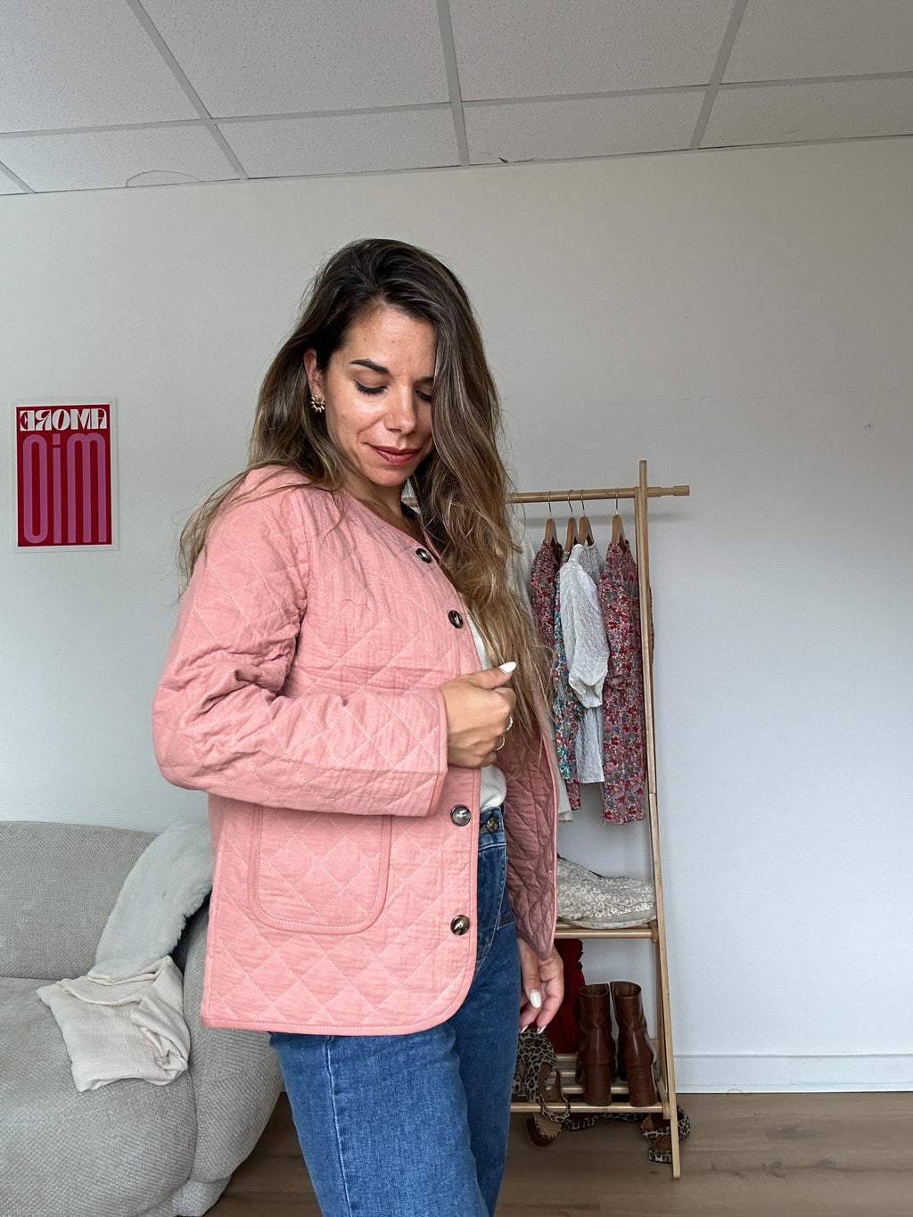 Veste Matelassée Rose
