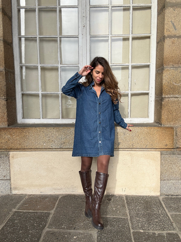 Vestido vaquero de manga larga Marion
